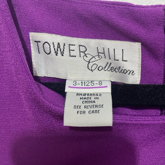 Vintage 80s Tower Hill Collection Purple Sleeveless Shift Dress - Picture 2 of 5